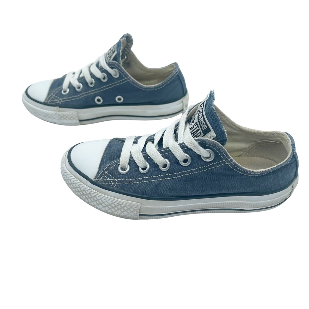Converse All Star Low Top Sneakers Size Youth 11 Navy Canvas Lace Up - Picture 8 of 15